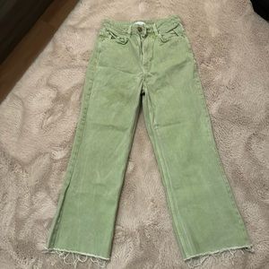 Zara light green straight jeans size 0